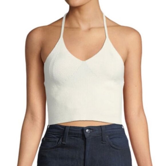 Joie White Knit Halter Crop Top - Picture 1 of 7